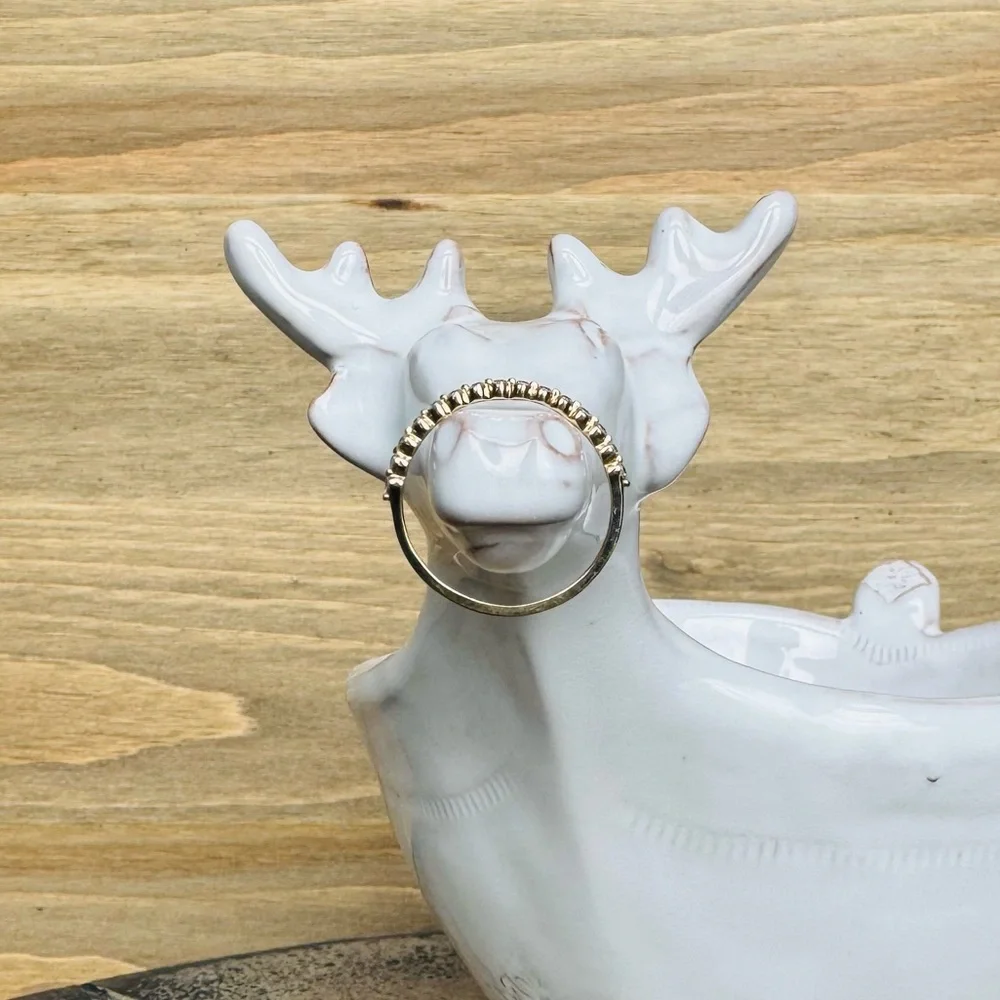 14KYG Beaded Dot Ring Band